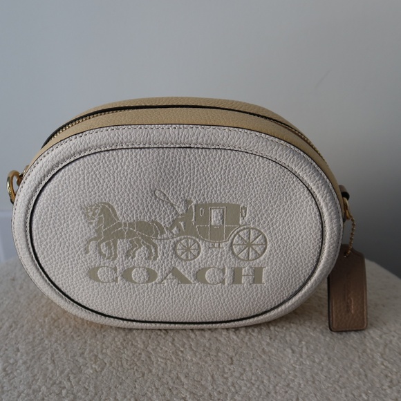 Coach Colorblock Camera Bag With Horse And Carriage - Chalk /Vanilla Cream New - Picture 8 of 14